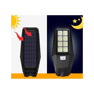LAMPIONE 400W PANNELLO SOLARE INTEGRATO CREPUSCOLARE IP65 LUCE Fredda 130lm/w