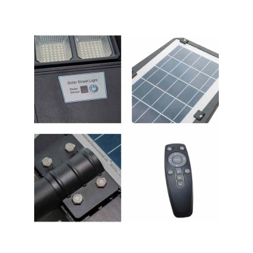LAMPIONE 800W PANNELLO SOLARE INTEGRATO CREPUSCOLARE IP65 LUCE Fredda 130lm/w