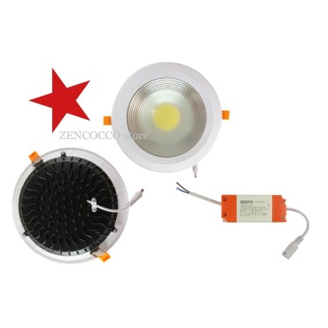 Plafoniera 30W Faretto COB LED da Incasso Tondo 2400lm 220V
