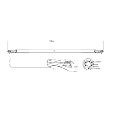 MATASSA BOBINA DAHUA CAVO RETE 100 METRI ETHERNET UTP CAT 5E 4X2 AWG 24 LAN RJ45 100% RAME - DH-PFM920C-A1