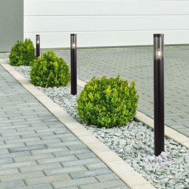 Piantana LED da Giardino 45cm di angolo  con Portalampada E27 Vetro FumE Colore Nero IP44 V-TAC