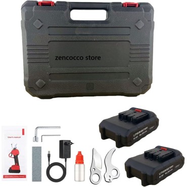 Forbice da potatura Cesoia elettrica 2 Batterie litio 96V 2.0Ah doppio Taglio 3cm/4,5cm con valigia