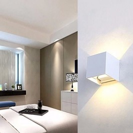 Lampada 12w COB LED Cubo Applique Parete 220V Luce Biemissione 1200lm Regolabile IP65