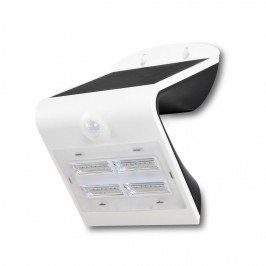 V-Tac VT-768 Lampada da Muro LED 3W Bianca o Nera con Pannello Solare e Sensore Crepuscolare e Movimento -SKU 7523- SKU 7528