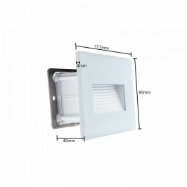 SEGNAPASSO LED 4W INCASSO SCATOLA 503 3000K 4000K 6000K IP65 CORNICE VETRO bianco