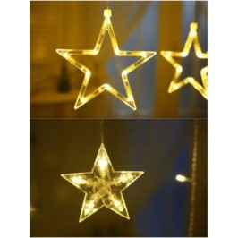 CATENA STELLE  TENDA LUMINOSA DI NATALE LUCI NATALIZIE LED LUCE RGB BIANCO CALDO BIANCO FREDDO STELLA ADDOBBI
