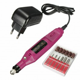 FRESA ELETTRICA PER MANICURE E PEDICURE TRAPANO UNGHIE NAIL ART CON 6 ACCESSORI