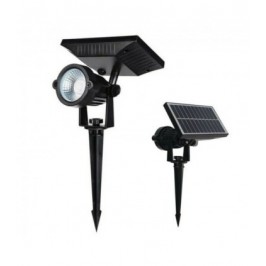 Faretto led con Picchetto da Giardino 10W con Pannello SOLARE Crepuscolare ip65