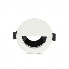 V-TAC VT-884 PORTAFARETTO ORIENTABILE ROTONDO SEMICERCHIO DA INCASSO PER LAMPADINE GU10 E GU5.3 COLORE BIANCO - SKU 8599