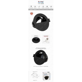 V-TAC VT-884 PORTAFARETTO ORIENTABILE ROTONDO SEMICERCHIO DA INCASSO PER LAMPADINE GU10 E GU5.3 COLORE NERO - SKU 8608