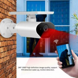 WIRELESS TELECAMERA IP WIFI PANNELLO SOLARE ESTERNO 1080P SICUREZZA CAMERA AUDIO
