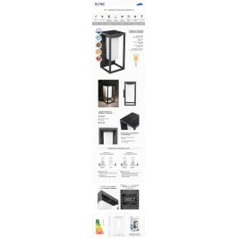V-TAC VT-77 LAMPADA LED DA MURO GRIGIO 2W CON PANNELLO SOLARE SENSORE CREPUSCOLARE CHIP SAMSUNG 220lm IP65 LUCE 3000K