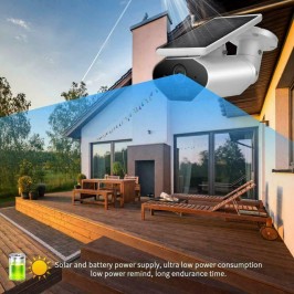WIRELESS TELECAMERA IP WIFI PANNELLO SOLARE ESTERNO 1080P SICUREZZA CAMERA AUDIO