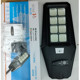 LAMPIONE 400W PANNELLO SOLARE INTEGRATO CREPUSCOLARE IP65 LUCE Fredda 130lm/w
