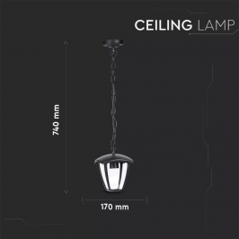 V-TAC VT-735 PORTALAMPADA DA GIARDINO CON ATTACCO A SOFFITTO PER LAMPADINE E27 - SKU 7058