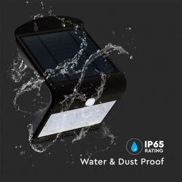V-TAC VT-768 LAMPADA DA MURO LED 3W CON PANNELLO SOLARE E SENSORE CREPUSCOLARE E MOVIMENTO - SKU 7528
