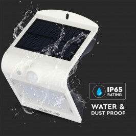 V-TAC VT-767-2 LAMPADA BIANCA DA MURO LED 1,5W CON PANNELLO SOLARE E SENSORE - SKU 8276