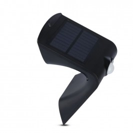 V-TAC VT-767-2 LAMPADA NERO DA MURO LED 1,5W CON PANNELLO SOLARE E SENSORE - SKU 8277-2