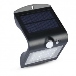 V-TAC VT-767-2 LAMPADA NERO DA MURO LED 1,5W CON PANNELLO SOLARE E SENSORE - SKU 8277-2
